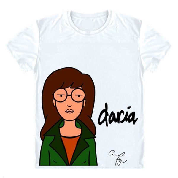

daria is it college yet t-shirts short sleeve shirts anime daria morgendorffer animation cartoon comic cosplay shirt, White;black