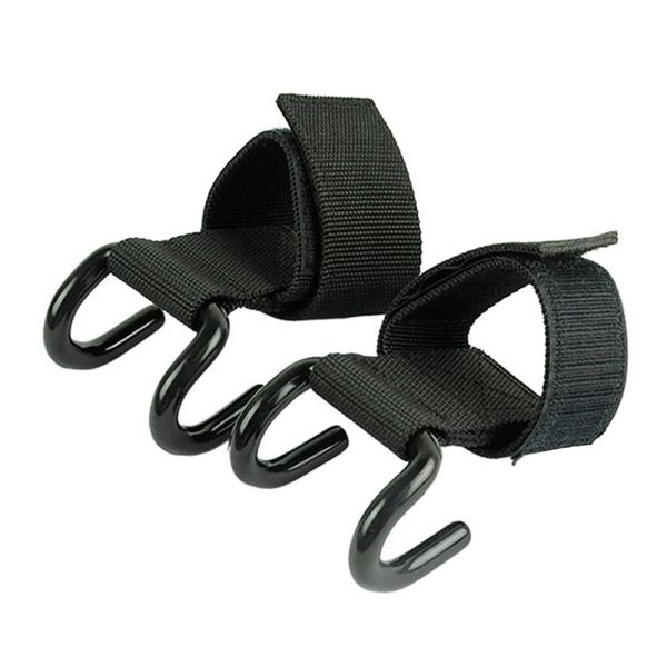 

pair of weight lifting gym training hook grips straps gloves wrist straps (black