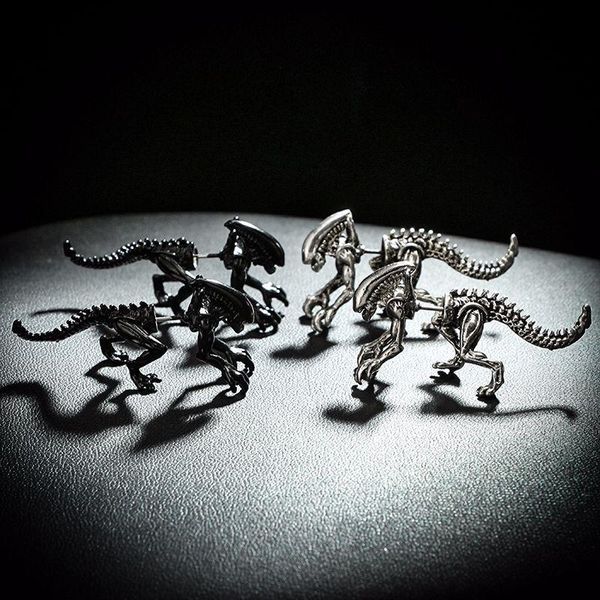 

dragon ear stud alien dragon earrings antique dragon piercing earrings new design ear cuffs suit for unisex, Golden;silver