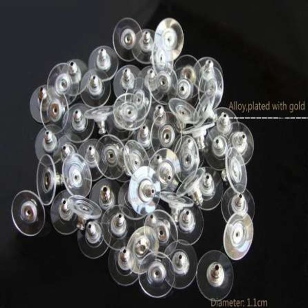 

50pcs earring backs ser jewelry findings gold/silver 11*6mm earring accessories, White