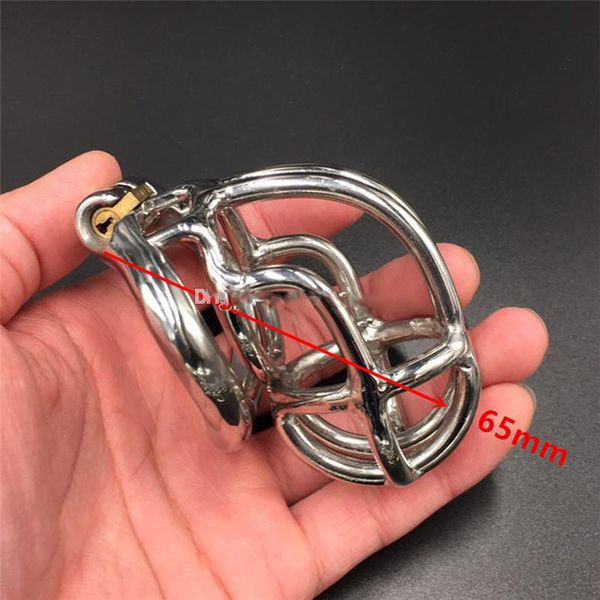 

2017 new male chastity devices 2.16" stainless steel bend cage chastity belt game toys for men cock ring