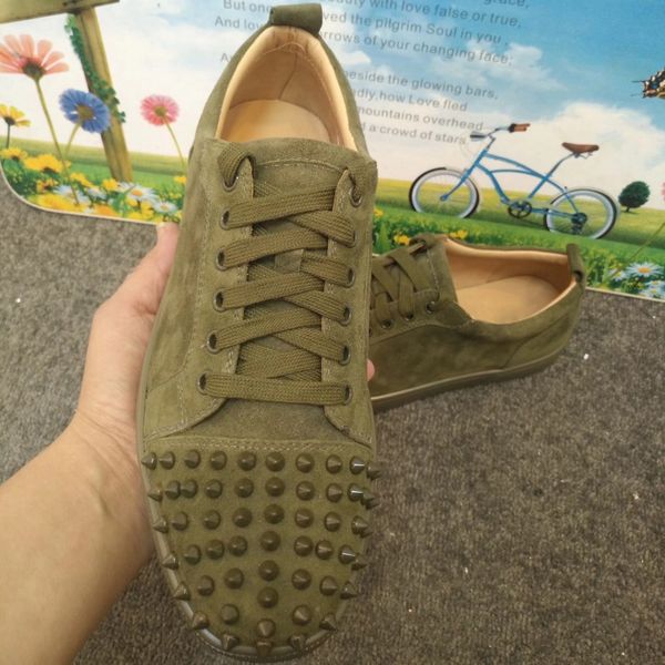 

size37-48 Wholesale High Quality Brand High Top Black Suede With Spikes Casual Shoes men Bottom Sneakers,Unisex Flat Shoes