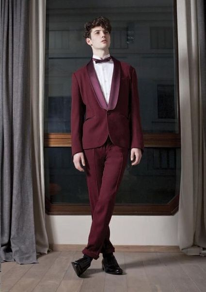 

tpsaade burgundy men suit for wedding slim fit tuxedos custom made masculino groom prom mens suits 2pieces(jacket+pants+tie, White;black