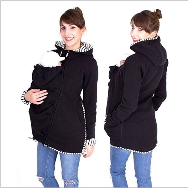 

warm cotton women's maternity hoodies carrier baby holder jacket kangaroo baby holderjackets hoodies for pregnant women clothes, White