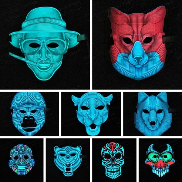 

led full face dance mask voice led control party masks masquerade halloween costume 2018 new year cosplay mask