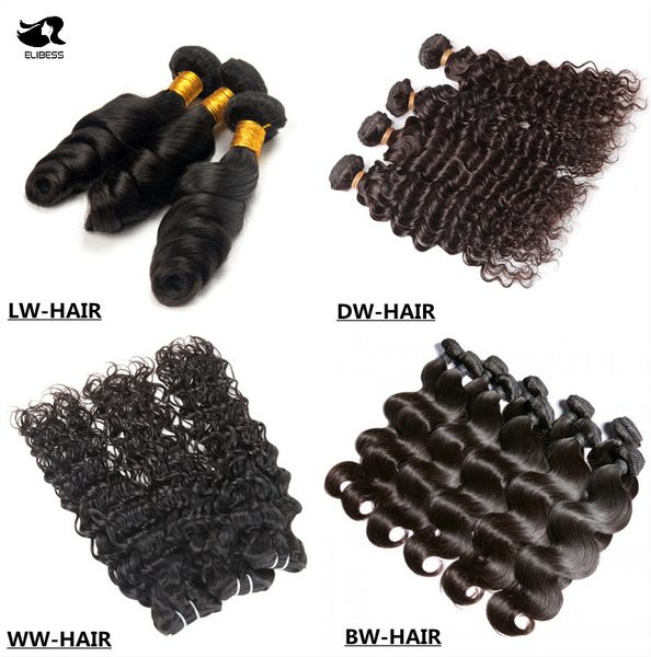 Qualidade superior cabelo humano tecer cor 1b onda corporal 3 pacotes 300g onda profunda solta água encaracolada opção remy trama livre DHL