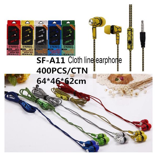

Braided earphone head et headphone earphone univer al 3 5mm in ear earphone with mic earbud for am ung iphone htc huawei