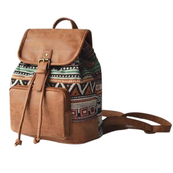 Jiessie & Angela Fashion Bohemian Style Backpack For Teenagers Girls School Bags Canvas Backpacks Travel Bag bolsas mochila