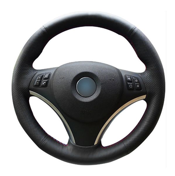 

Кожаный руль ручной стежок на обертывание Крышка для BMW E90 E92 E82 335i 128i