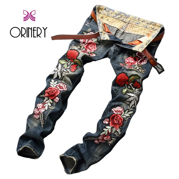 ORINERY Size 29-38 New Designer Patchwork Jeans Men High Quality Hip Hop Full Length Trousers Fashion Brand Clothing Plus Size