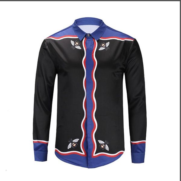 

2018 Мужская рубашка мода дизайн люксовый бренд роскошные мужчины с длинным рукаво