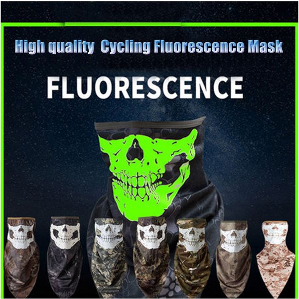 

wzjp outdoor camping cycling fluorescent f masks riding scarf women men scarves scary windproof sand breathable face shield, Black