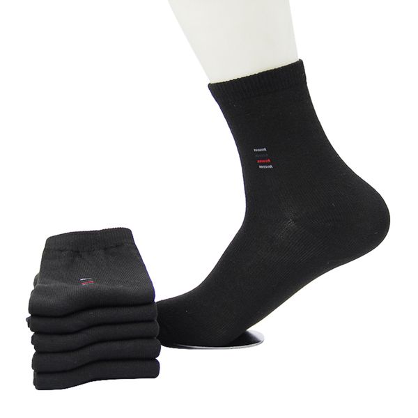 

men socks classic business brand calcetines hombre socks men breathable cotton casual 5pairs=1lot price, Black