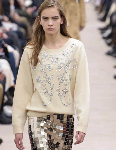 

luxury rhinestone beaded women sweaters 2018 autumn winter runway style round neck flowers embelished casual loose pullover oversized jumper, White;black