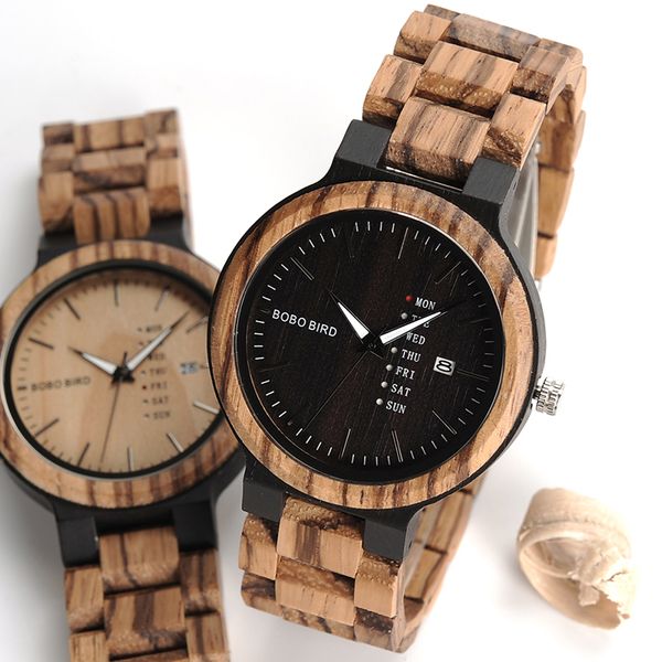 

2017 bobo bird calendar watch with quartz movement and wooden strap wristwatches dress watch relogio b-o26, Slivery;brown
