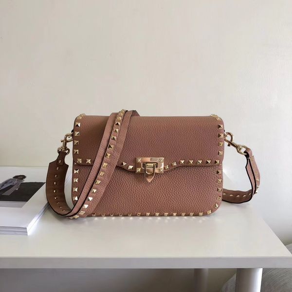 

new arrived qualit high-capacity rivet women bag genuine leather for famous brands for sale