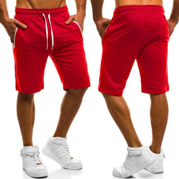 

men casual shorts short pants bodybuilding workout jogger trunks, White;black