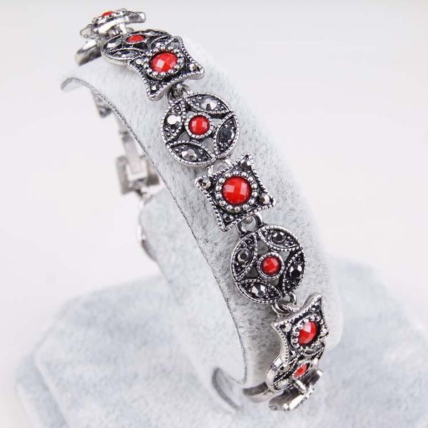 

bohemia wind retro bracelet ancient coins shape fashion bracelet multicolor gem, Black