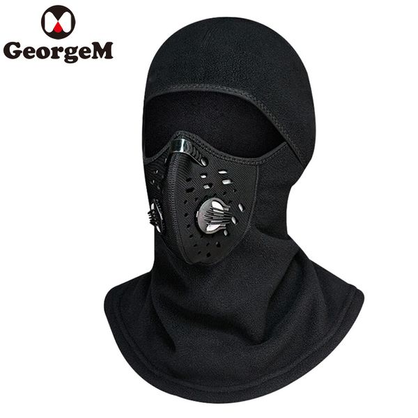 

georgem windproof face mask cap mask anti pollution ski face snowboard shield hat headwear cycling fiter scarf, Black