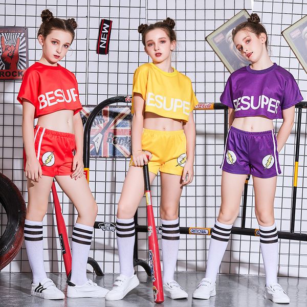 

new children's jazz dance costume girls hip hop street dance suit clothes show catwalk performance clothing, Black;red