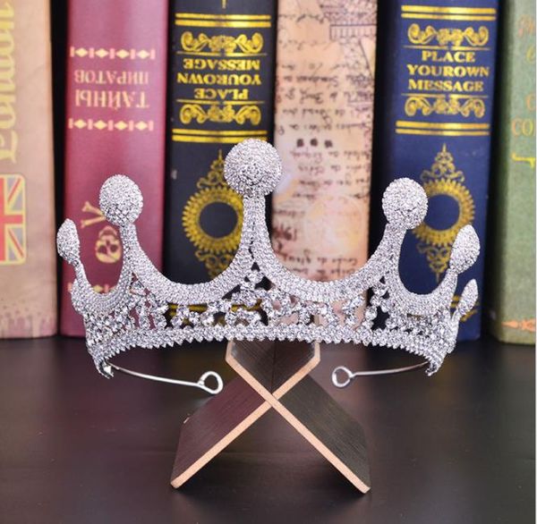 

2018 new bridal crystal crown ornament princess princess wedding dress accessories, Slivery;golden