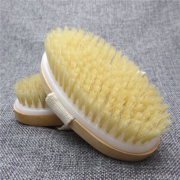 

wooden bath shower brush soft natural bristle skin body spa brush body maasage health care bath brushes