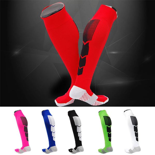 

long soccer socks non-slip sport football socking compression sock sport stock for men & women 6 colors support fba drop shipping g467q, Black