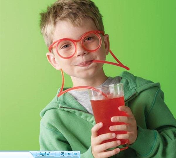 

cartoon diy straw interesting funny glasses straw for children drinking glass
