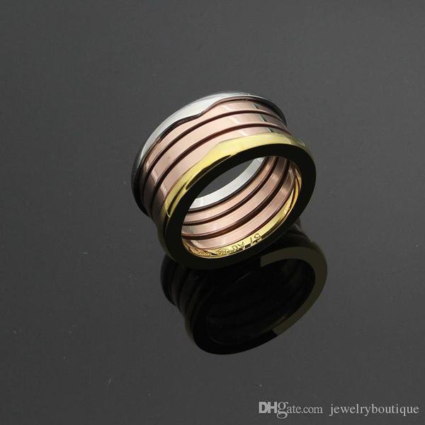 

2018 New arrival 316L Stainless Steel Rings with three colors spring Women and Men Rings Wedding Jewelry gift in 5#-10# free shipping PS54