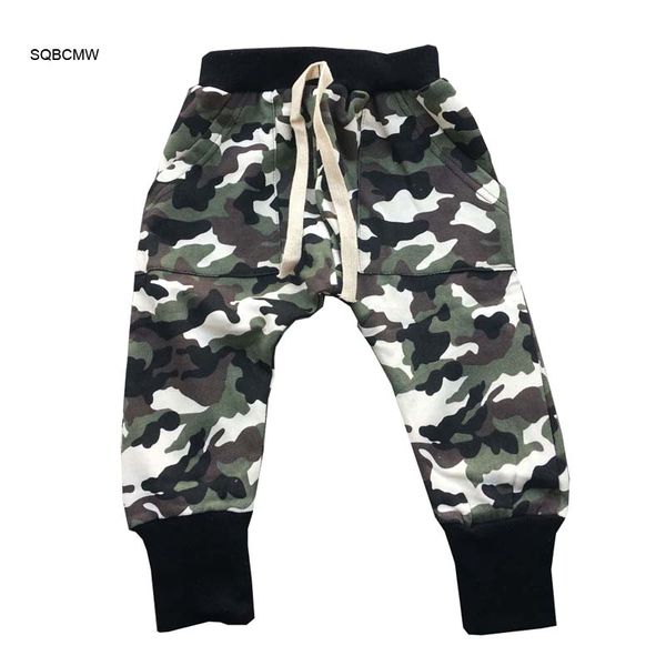 

sqbcmw 2018 kids spring autumn clothes girls camo army trousers children pants for boys harem pants green camouflage size90~130, Blue