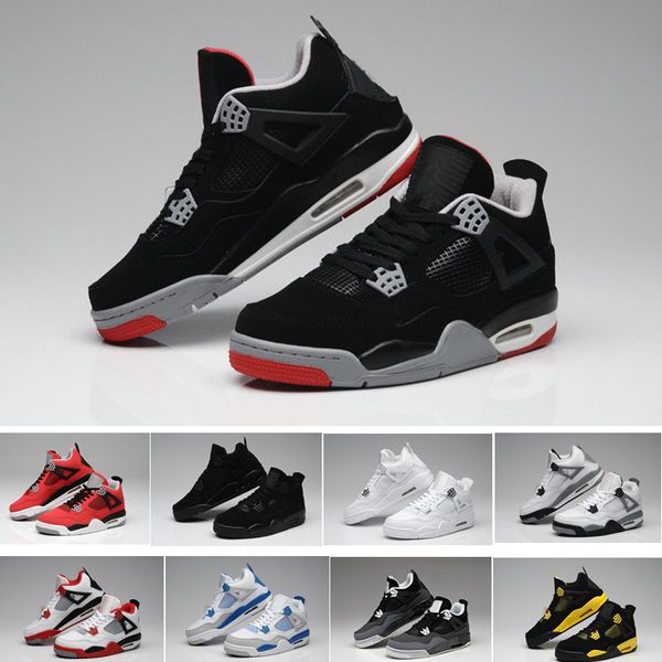 

Best Quality 4s Mens Basketball Shoes 4 Pure Money Bred Black Infrared White Cement Oreo Men Women Sports Shoes Sneakers Size 7-13