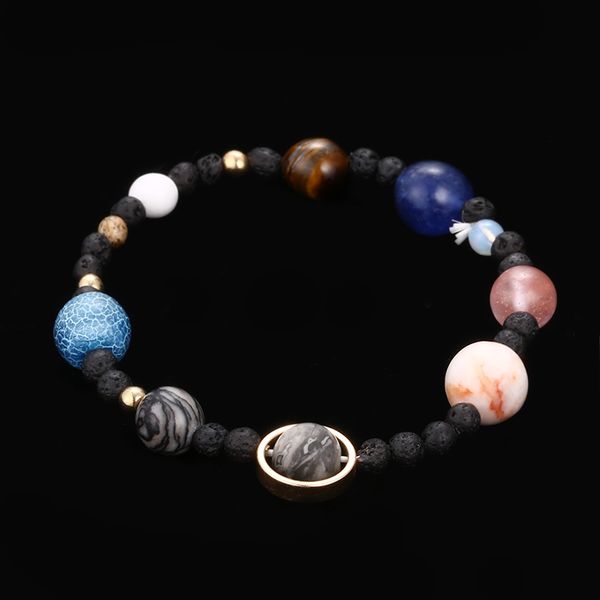 Bracelet Galaxy système solaire huit planètes thème Pierre naturelle Perles Bracelets