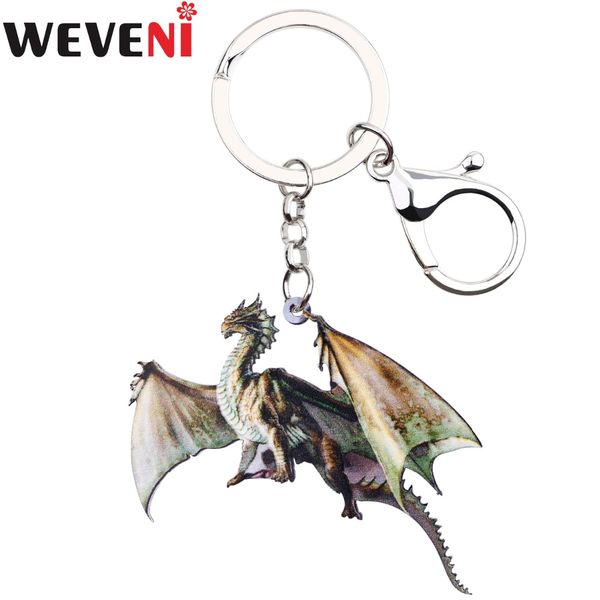 

weveni acrylic pattern key chain key ring handbag charm car keychain accessories new fashion animal jewelry for women, Silver