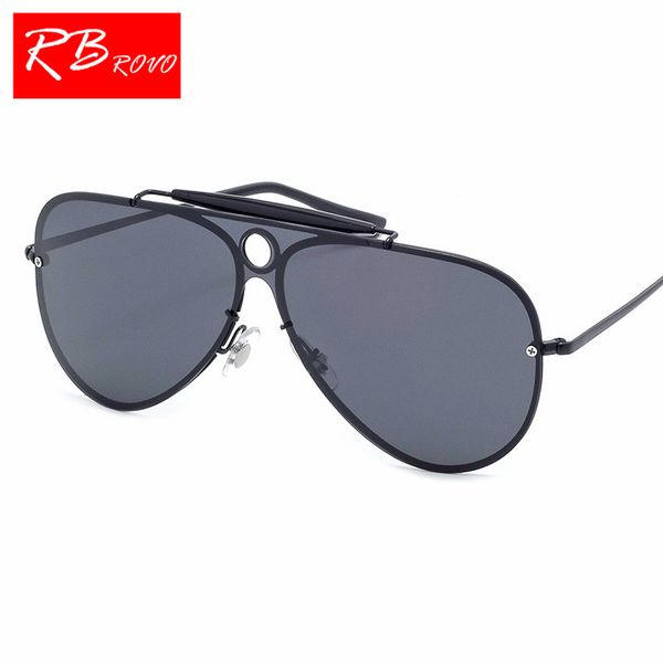 

rbrovo 2018 fashion frameless vintage mens sunglasses hd polarized sunglasses man outdoor driving eyeglasses men zonnebril dames, White;black