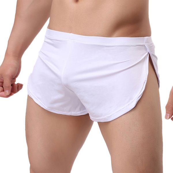 

panties men nylon ice silk lounge spandex trunks cross shorts low waist men boxers shorts home sleepwear underwear, Black;brown