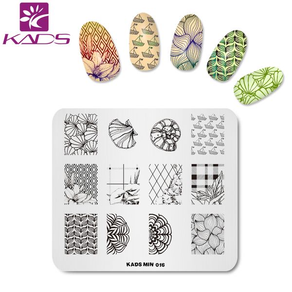 

kads nail stamping plate flower fashion design manicure stencils stamp nail plate manicure art template, White