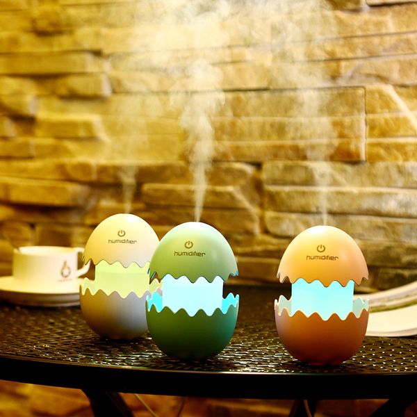 

usb mini egg humidifier with colorful led light portable egg tumbler aroma diffuser auto shut-off humidifier for car home office