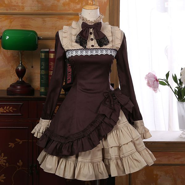 

gothic lolita princess dresses vintage women dress lolita party clothing costumes, Black;red