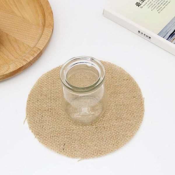 

kitchen dining burlap coasters table mats wedding decorations cup pads
