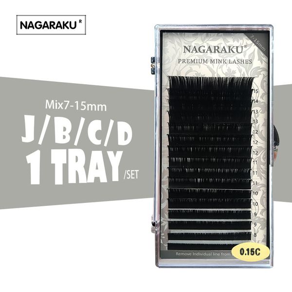 

NAGARAKU 16rows/корпуса 7-15 мм смешать в одной лоток индивидуальные расширение искусственной ресницы искусственные индивидуальные ресницы расширение ресниц реснички