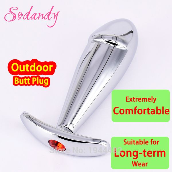 3 94 Outdoor Butt Plug Metal Anal Plug Sex Toys With Crystal