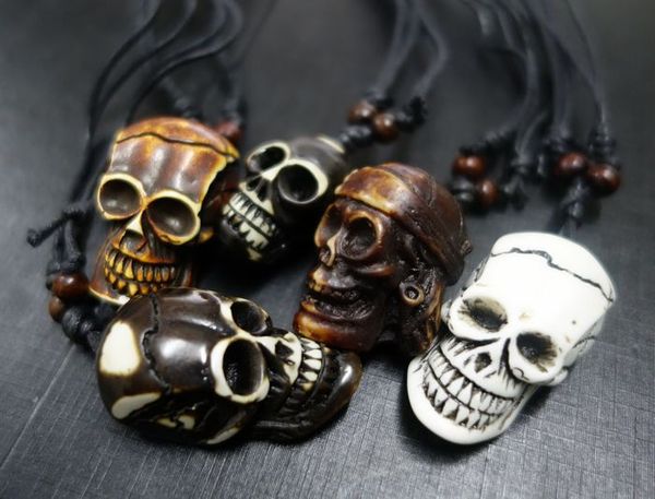 

yqtdmy 12 pcs gothic skull biker skeleton rock style necklace, Silver