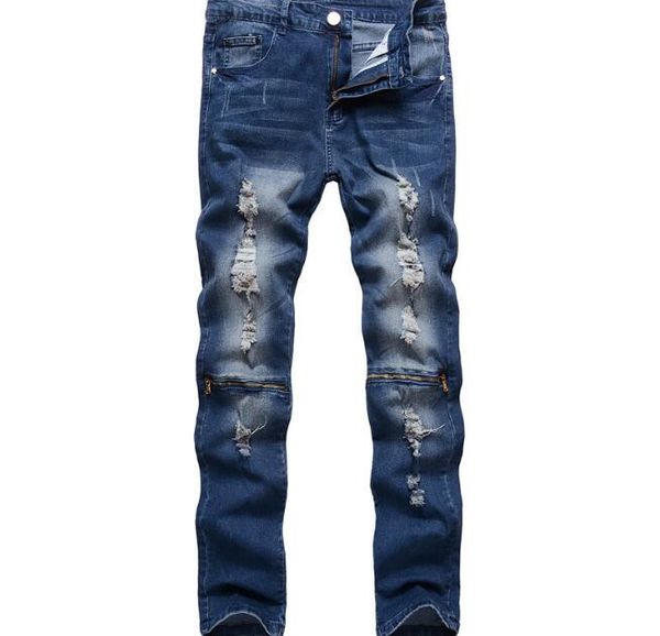 

men jeans spring style males pants on, Blue