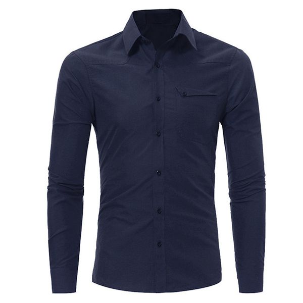 camisa azul marino hombre
