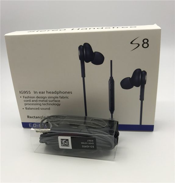 

For Samsung S8 Earphone Headphone mobile phone headphones EO-IG9550 akg bass Earphones Headset with retail package For Samsung Galaxy S8