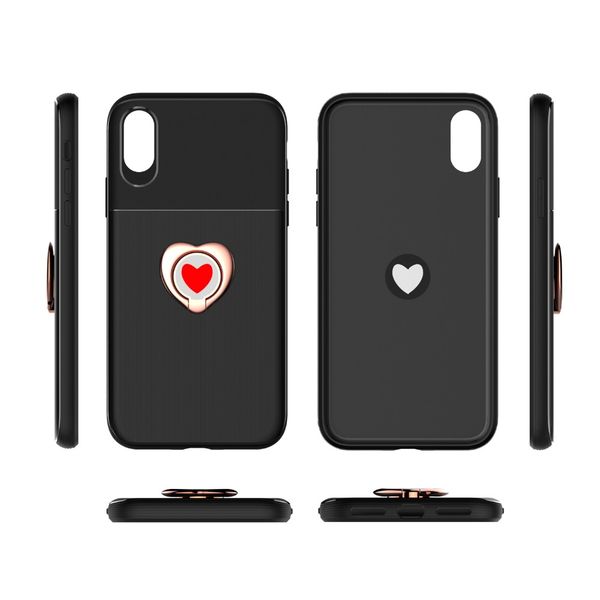

est female style for iphone cases business heart kickstand soft phone case for samsung mobile case pc+tpu cover coque