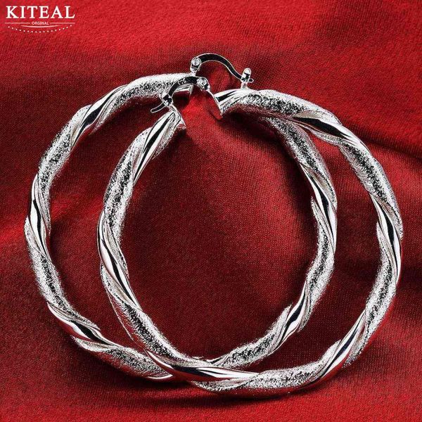 

2018 silver earrings diameter 7cm big round hoop earrings for women party/vacation boucle doreille femme summer jewelry, Golden;silver