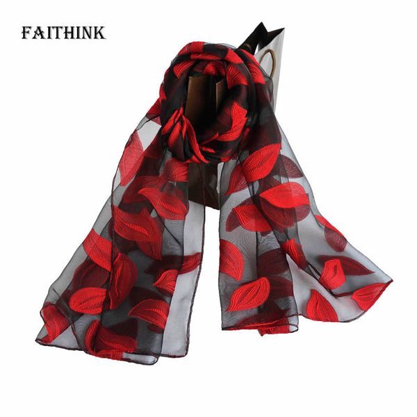 

faithink] new fashion women leaf lace embroidery wrap scarf spring imitated silk shawl summer sunshade black party scarves, Blue;gray