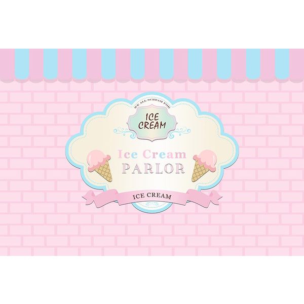 Luz rosa parede de tijolos ice cream backdrop impresso bebê recém-nascido adereços personalizado festa de aniversário crianças foto cabine fundo