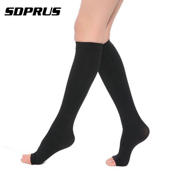 

new women fingerless socks men compression shape slim calf leg varicose veins circulation fingerless socks below knee, Black;white